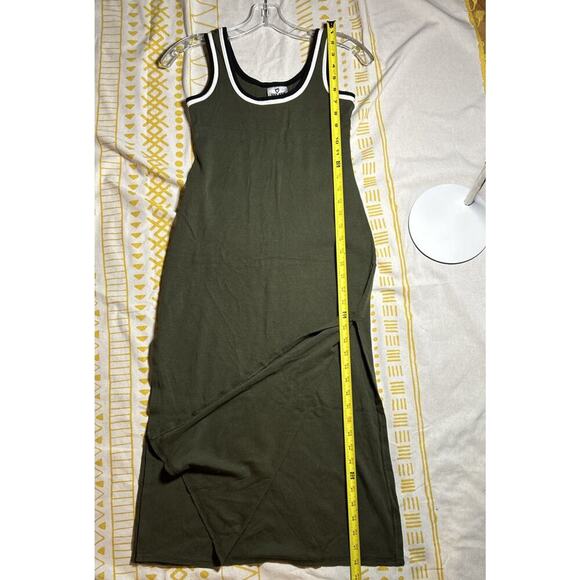 Vintage Y2K Women's Jalate USA S Olive Green Dress Sleeveless Scoop Neck 90s - Picture 8 of 9